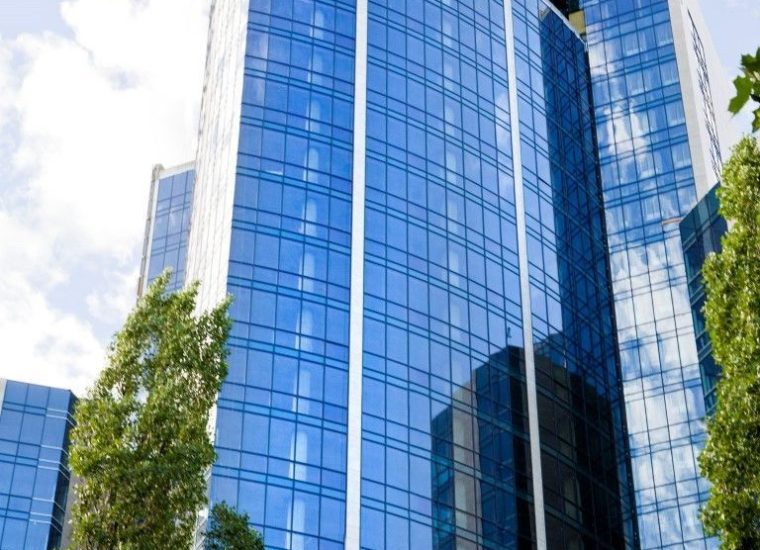 Hilton Hotel - a modern skyscraper hotel made of glass